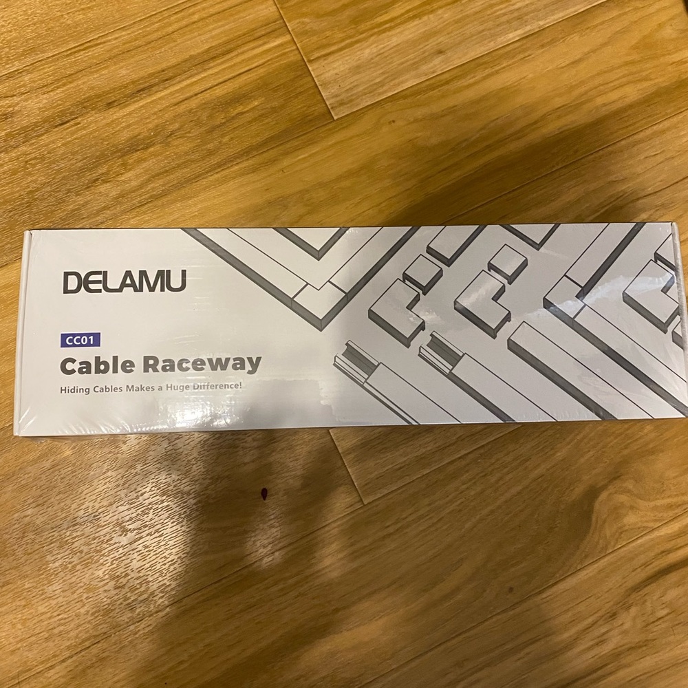 Delamu cable raceway; hide cords/cables; NWT; still in box.